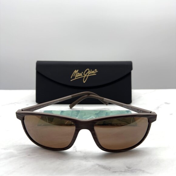 Maui Jim Dragons Teeth MJ 811-25C Brown Stripe Sunglasses 58-18-145mm - Picture 1 of 10